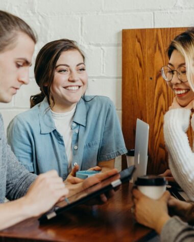 A group of friends at a coffee shop